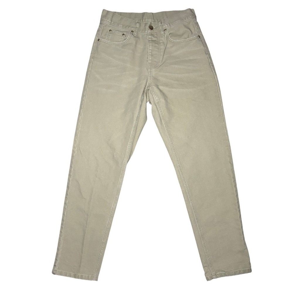 Carhartt Rugged Mens Tan Canvas Work Pants Straight Fit Size 28